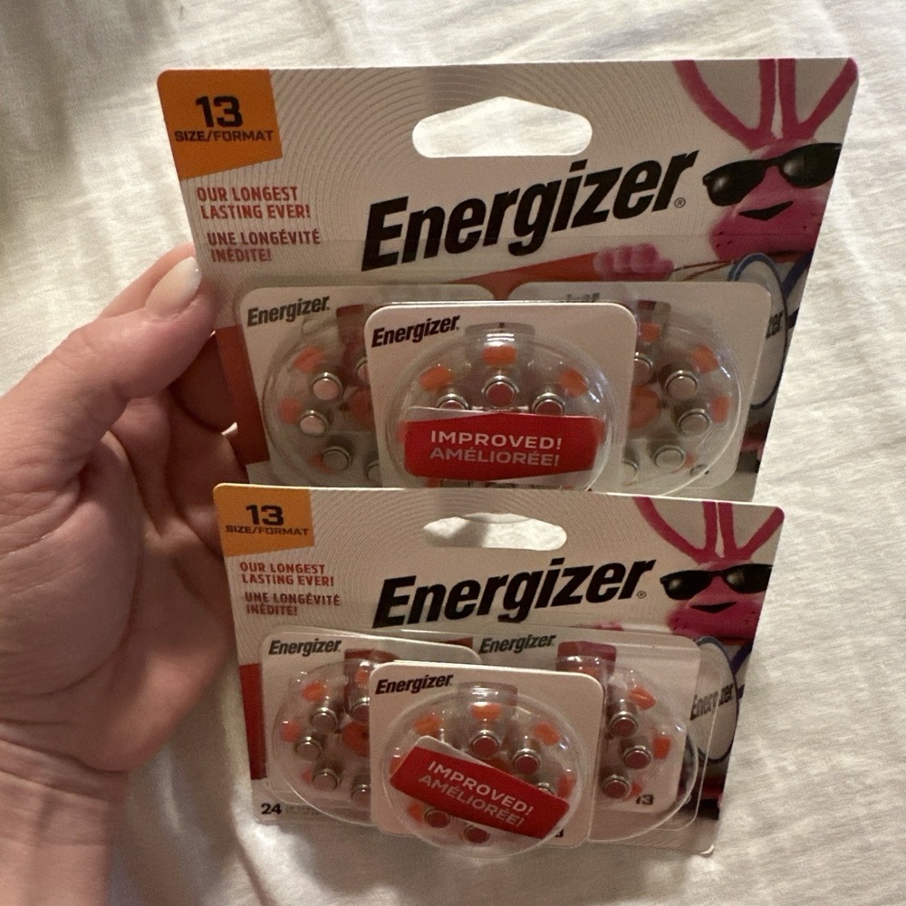 New Energizer Hearing Aid Battery Size 13 Zero Mercury AZ13DP-24 - 2 packages